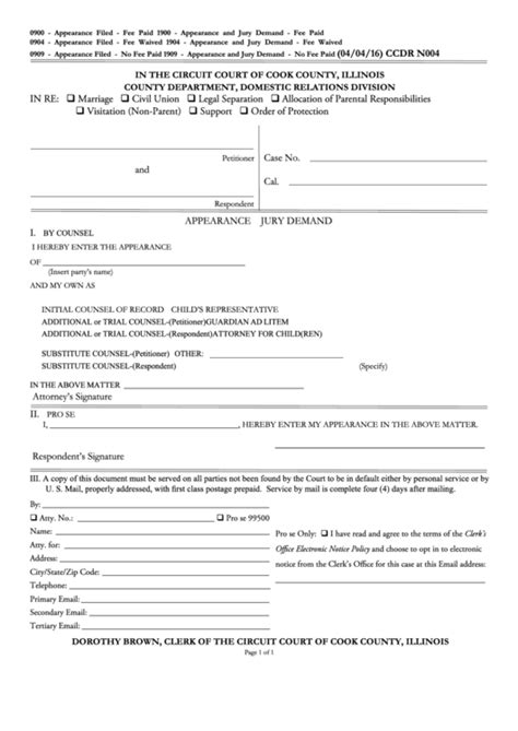 Fillable Ccdr N004 Form Circuit Court Of Cook County, Illinois ...