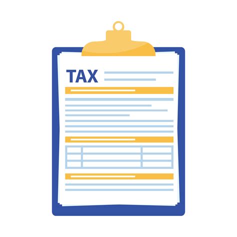 Tax form. Clipboard with tax form. Tax declaration or income taxation ...