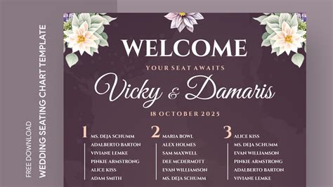 Elegant Wedding Seating Chart Free Google Docs Template - gdoc.io