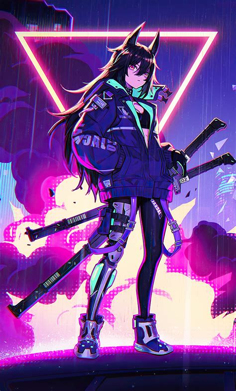 1280x2120 Katana Anime Girl Neon 4k iPhone 6+ ,HD 4k Wallpapers,Images,Backgrounds,Photos and ...