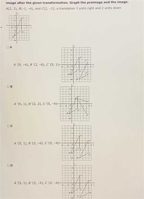 [ANSWERED] image after the given transformation Graph the prei ...