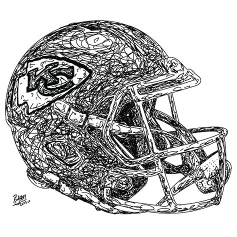 Kansas City Chiefs Football Helmet Drawing Digital Download | Etsy