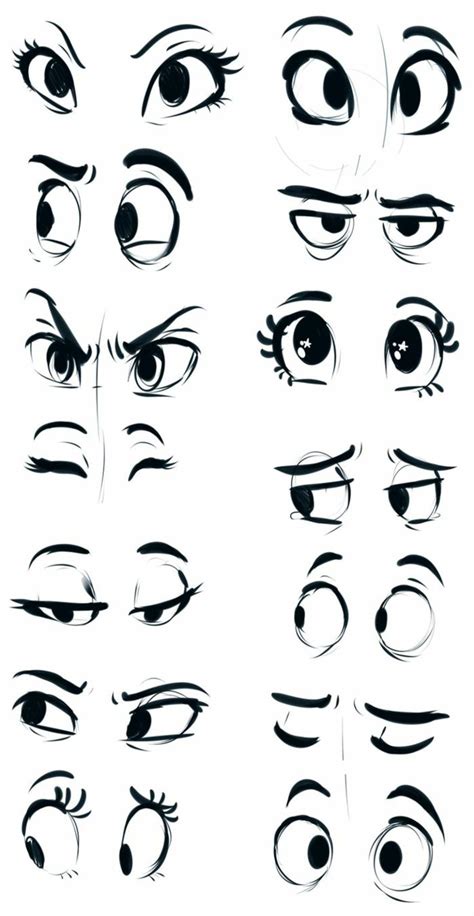 different-types-of-cartoon-eyes-how-to-draw-a-realistic-eye-black-sketch-on-white-background ...