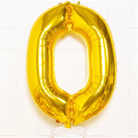 Supershape Gold Balloon Number 0 | Helium Balloons | Party Pieces