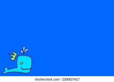 Blue Background Wallpaper Whale Illustration Hand Stock Vector (Royalty Free) 2200837417 ...