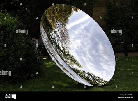 The Sky Mirror a piece of sculpture by Anish Kapoor on display in Pavilion Gardens for The ...