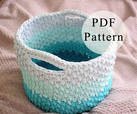 CROCHET PATTERN Crochet Basket Pattern Large Basket With - Etsy