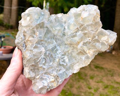 946g Large Light Blue Cubic Fluorite Crystal Cluster Mineral Display Specimen