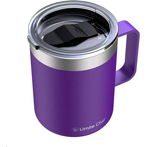 Umite Chef Stainless Steel Insulated Coffee Mug Tumbler with Handle, 12 oz Double Wall Vacuum ...