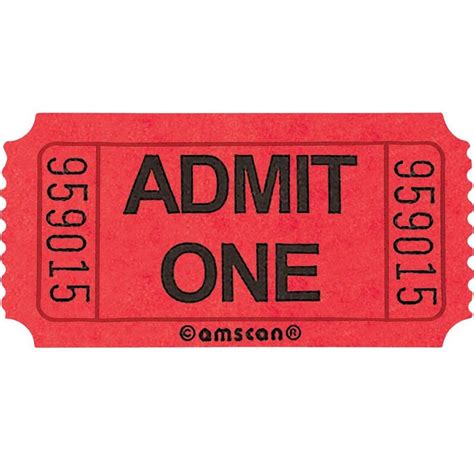 Red Admit One Single Roll Tickets, 1000ct | Party City