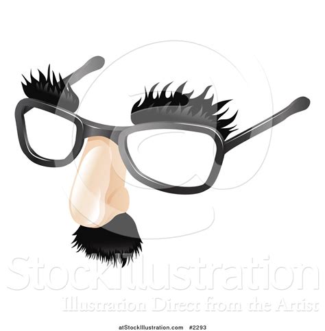 Vector Illustration of a Moustache Eyebrows and Glasses Disguise by AtStockIllustration - #2293