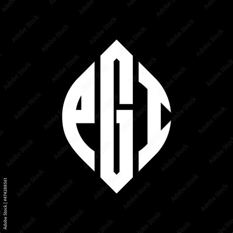 PGI circle letter logo design with circle and ellipse shape. PGI ellipse letters with ...