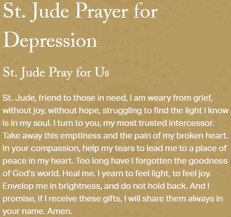 Catholic Prayer For Depression