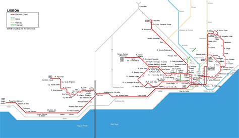 Lisbon tram map - Lisboa tram map (Portugal)