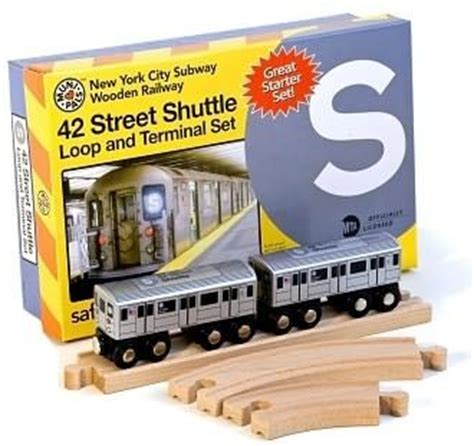 Reminiscent of classic train sets, the Munipals NYC Subway Wooden Railway includes two 42 Street ...