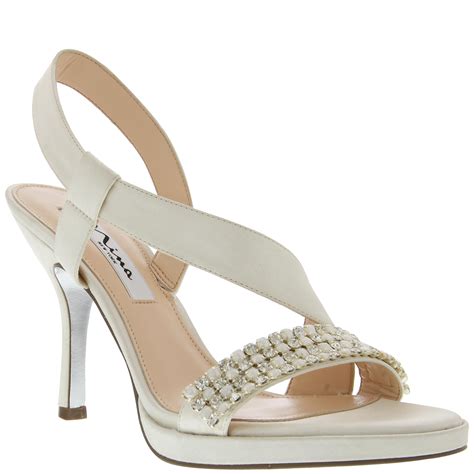 Nina Shoes Genny in White (IVORY CRYSTAL SATIN) | Lyst