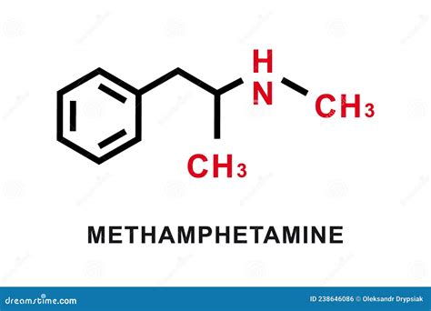 Methamphetamine Molecular Structure. Methamphetamine Skeletal Chemical Formula. Chemical ...