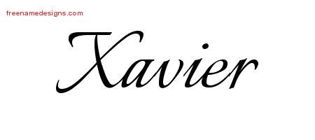 Calligraphic Name Tattoo Designs Xavier Free Graphic - Free Name Designs