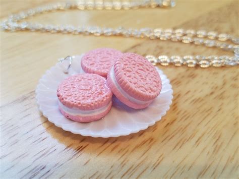 Plate of Pastel Pink Oreo Cookies Miniature by AngelicForest