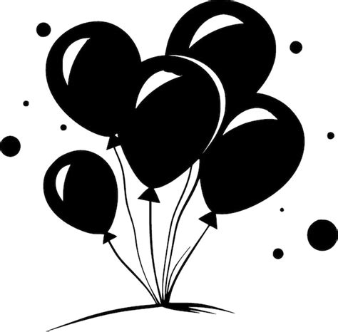 Black and White Balloons Art - Etsy - Clip Art Library