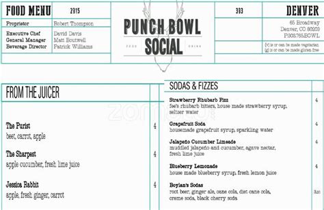 Punch Bowl Social Menu, Menu for Punch Bowl Social, Baker, Denver - Urbanspoon/Zomato