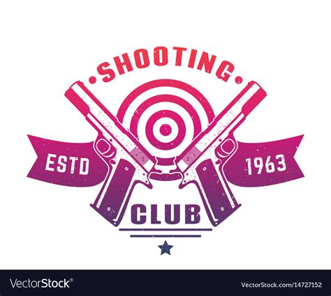 Shooting club logo emblem badge with two pistols Vector Image