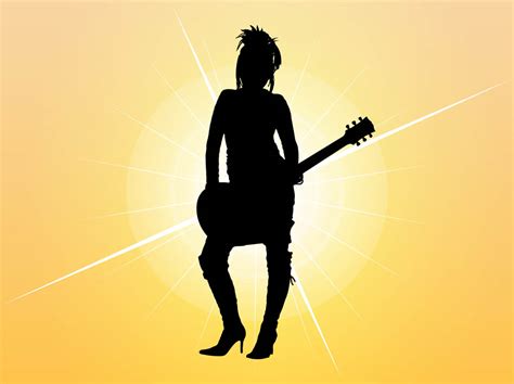 Girl With Guitar Silhouette Vector Art & Graphics | freevector.com