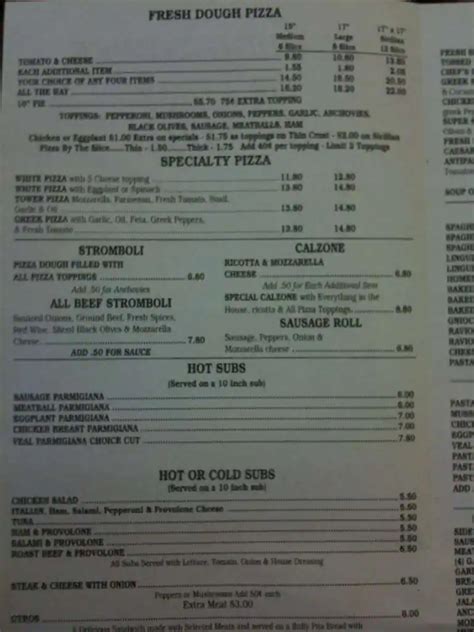 Leaning Tower of Pizza Menu, Menu for Leaning Tower of Pizza, Melbourne, Melbourne - Urbanspoon ...