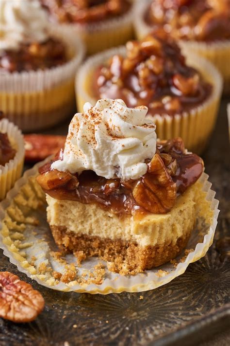 Mini Pecan Pie Cheesecakes - Baker by Nature