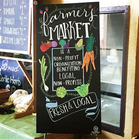 Custom hand lettered sign for farmers market on chalkboard. By ...