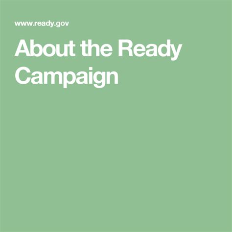 About the Ready Campaign | Emergency preparedness, Campaign, Preparedness