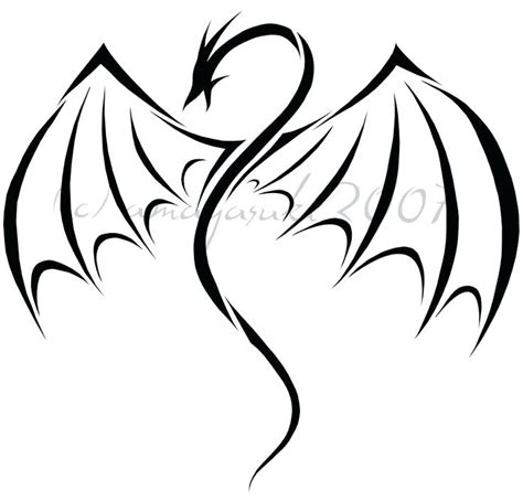 a black and white dragon tattoo design