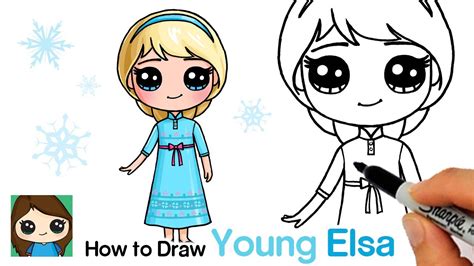 Cách vẽ dễ thương Elsa draw cute elsa Cho thỏa mãn trái tim Disney của bạn