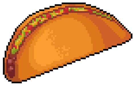 Premium Vector | Pixel art mexican taco item for bit game food item