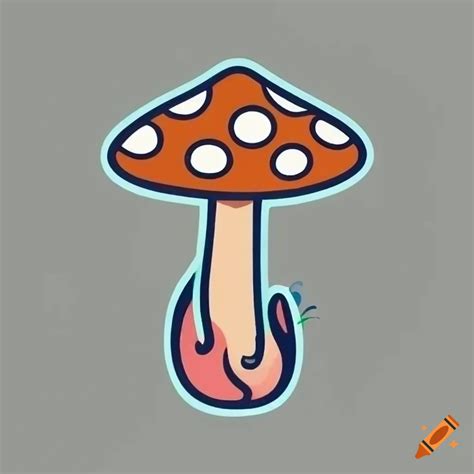 Minimalist magic mushroom logo
