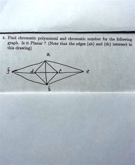 SOLVED: Find chromatic polynomial and chromatic number for the ...