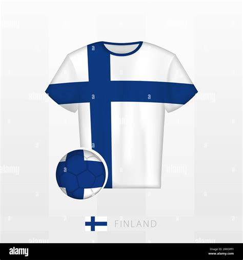 Football uniform of national team of Finland with football ball with ...