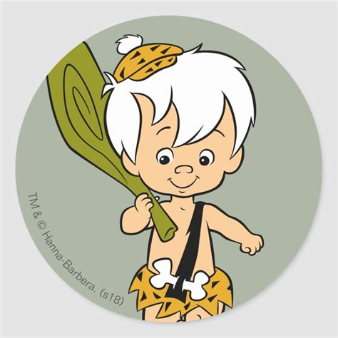 The Flintstones | Bamm-Bamm Rubble Classic Round Sticker | Zazzle ...