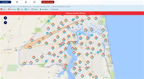 Wow! looking at the jea power outage map is jarring. thousands of customers without power. # ...