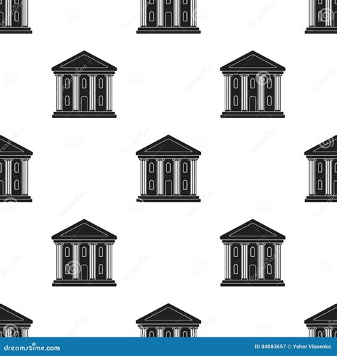 Theatre Building Icon in Black Style Isolated on White Background. Theater Pattern Stock Vector ...