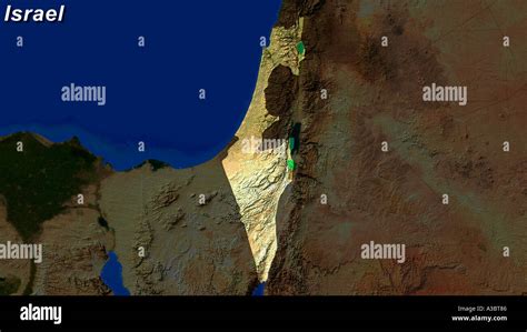 Satellite Image Of Israel Highlighted Stock Photo - Alamy