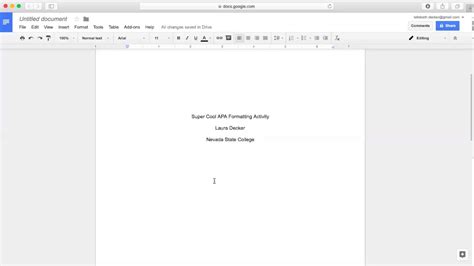 Formatting an APA Paper Using Google Docs - YouTube