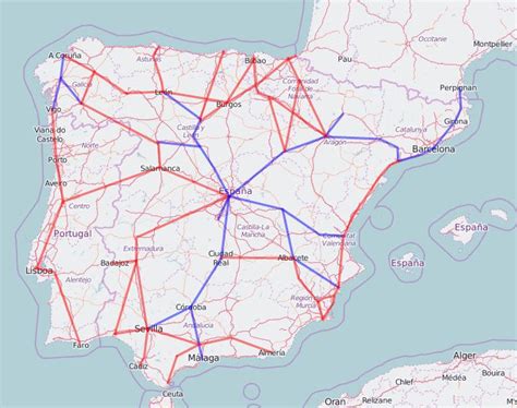 Rail Map of Spain and Portugal