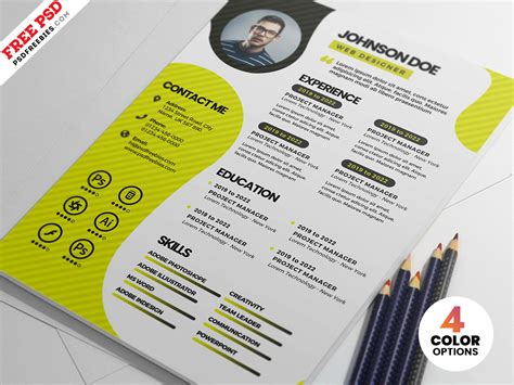 Personal Portfolio Resume PSD Template | PSDFreebies.com