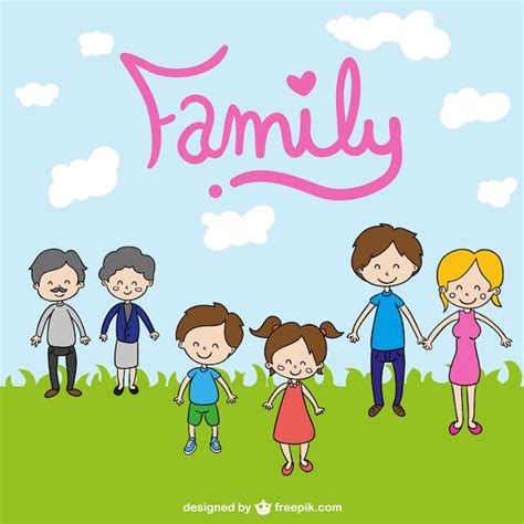 Free Vector | Family cute cartoon drawing