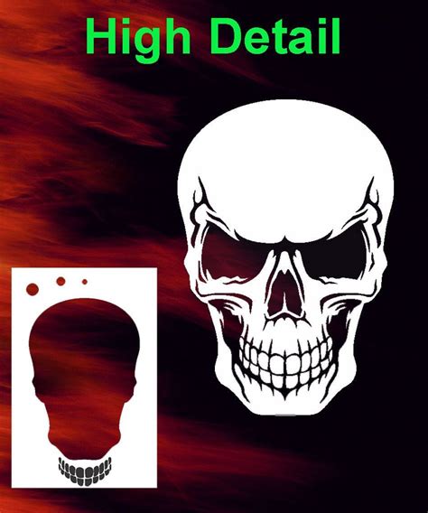 Skull 27 Airbrush Stencil Spray Vision Template Air Brush | Skull stencil, Free stencils, Skull ...