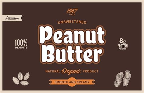 Premium Vector | Peanut butter label and packaging design template