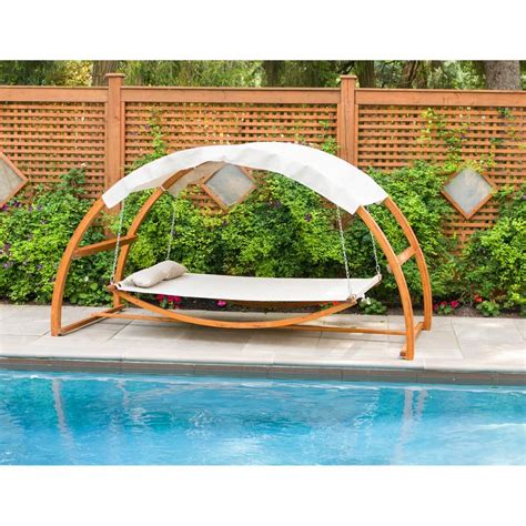 Leisure Season Patio Swing Bed with Canopy-SBWC402 - The Home Depot in 2020 | Patio swing ...