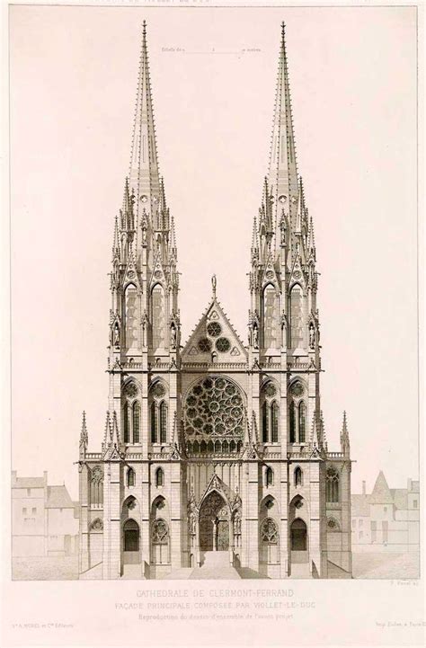 Front Elevation of Cathedral, Clermont-Ferrand