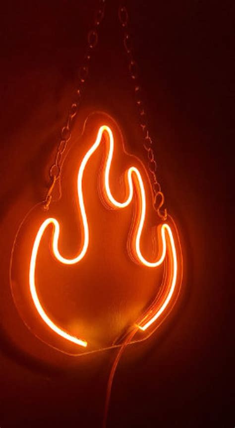 Fire Neon, Fire Neon Sign, Fire Neon Sign, Fire Led Neon, Neon Room Decor, Customize Neon, Fire ...